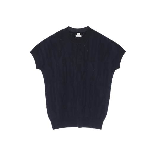 IT5GV4FLRLA3 Hermes Palais du Frou Remix Sleeveless Sweater 42 Black