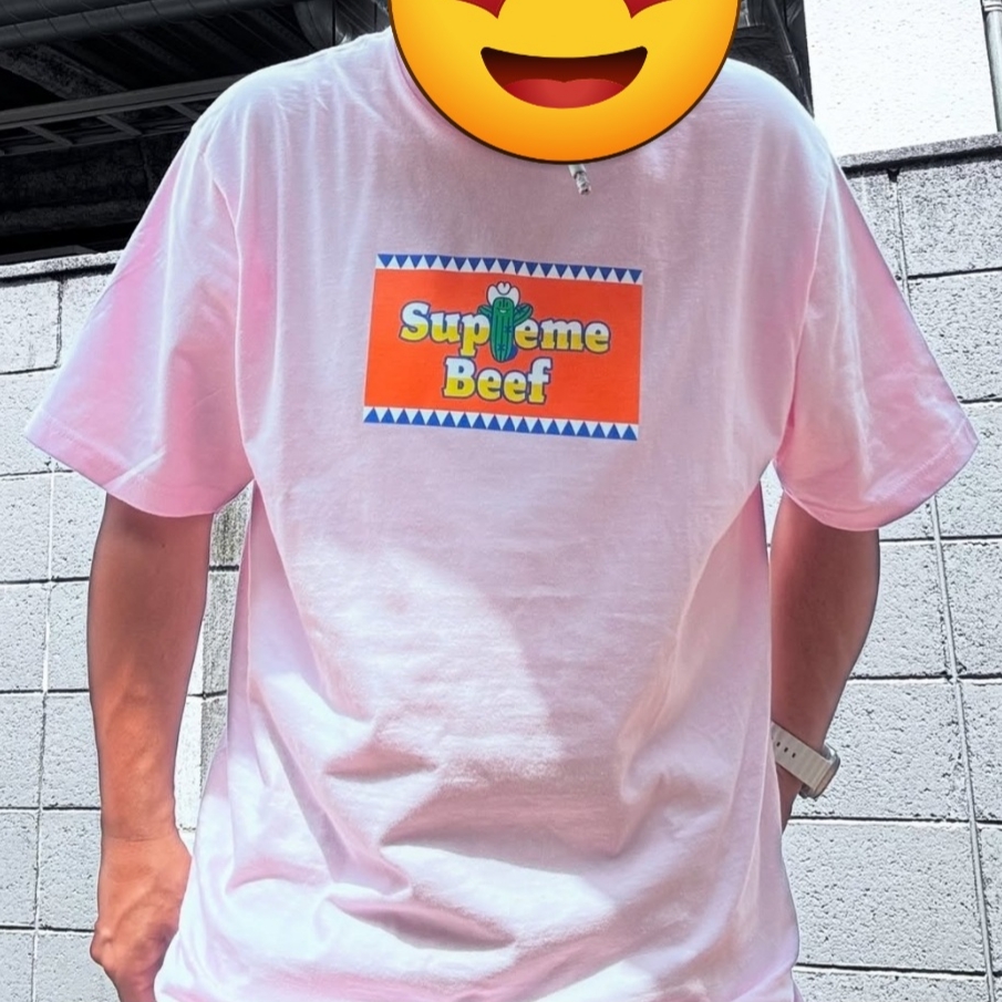 Supreme Beef T-Shirt Light Pink - 25SS 착용 스타일 - 2