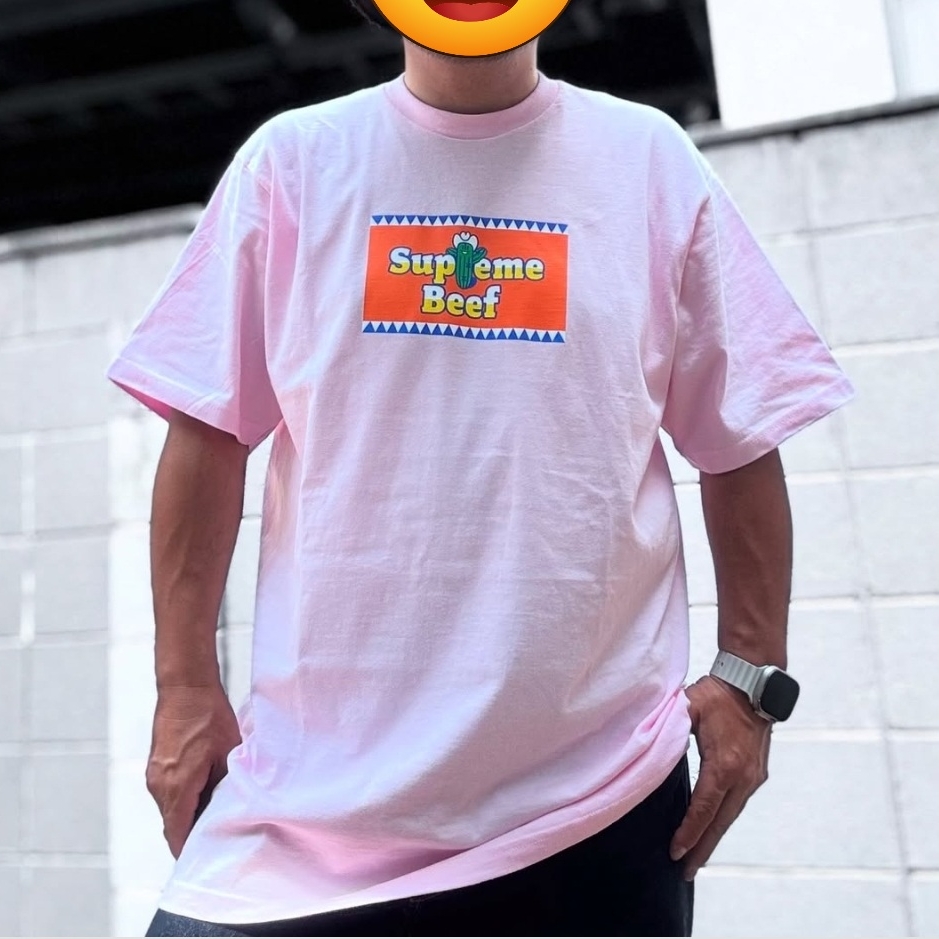 Supreme Beef T-Shirt Light Pink - 25SS 착용 스타일 - 1