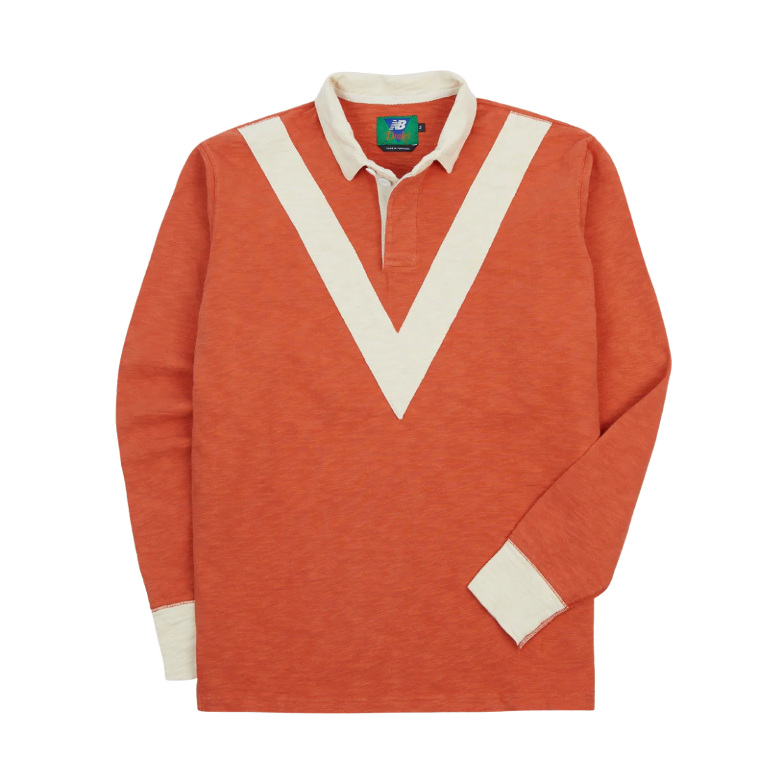 DR2A5H-25220-01-802 Drake’s x New Balance '77 Flame Rugby Shirt Orange