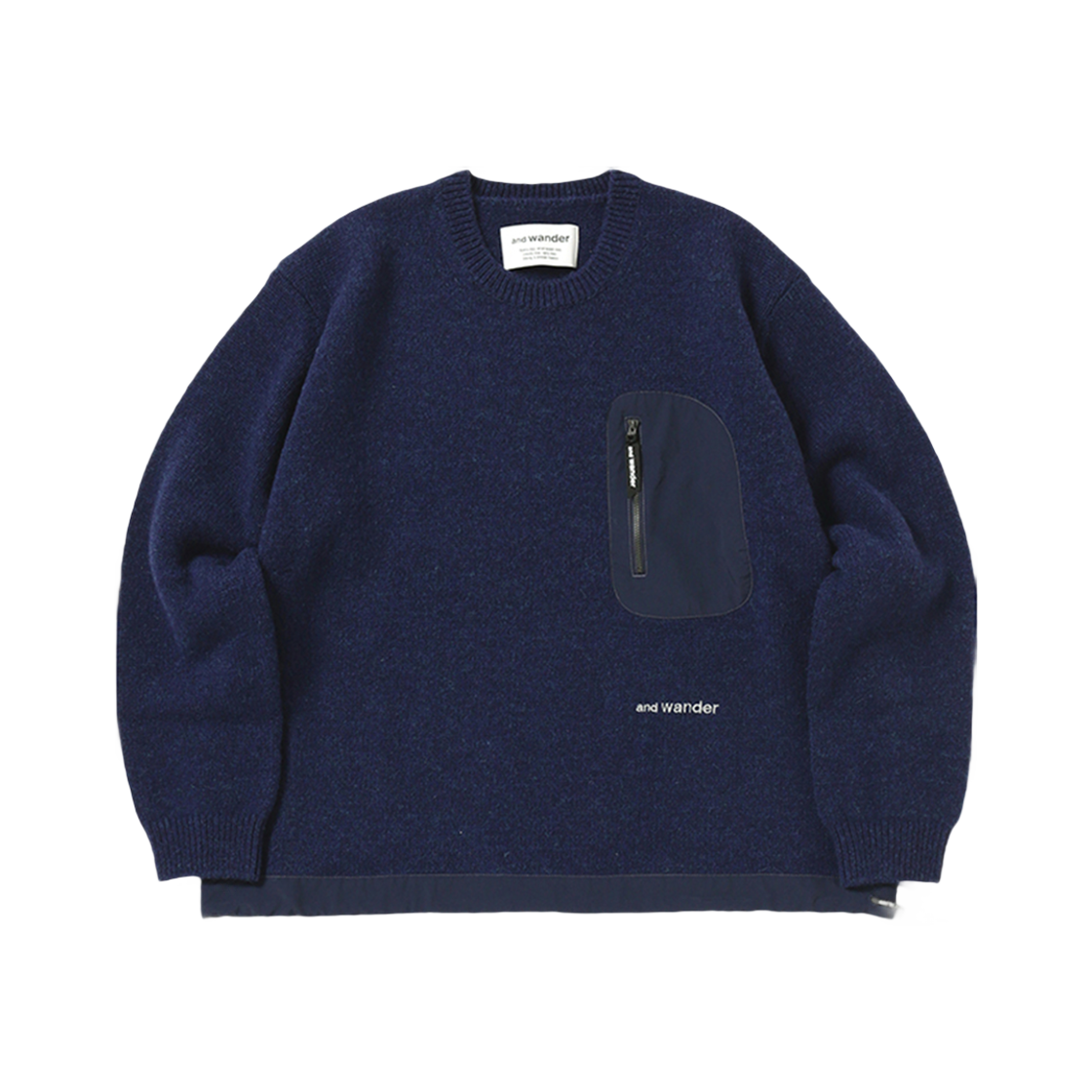 W31D6SW004_BL and wander Shetland Wool Sweater