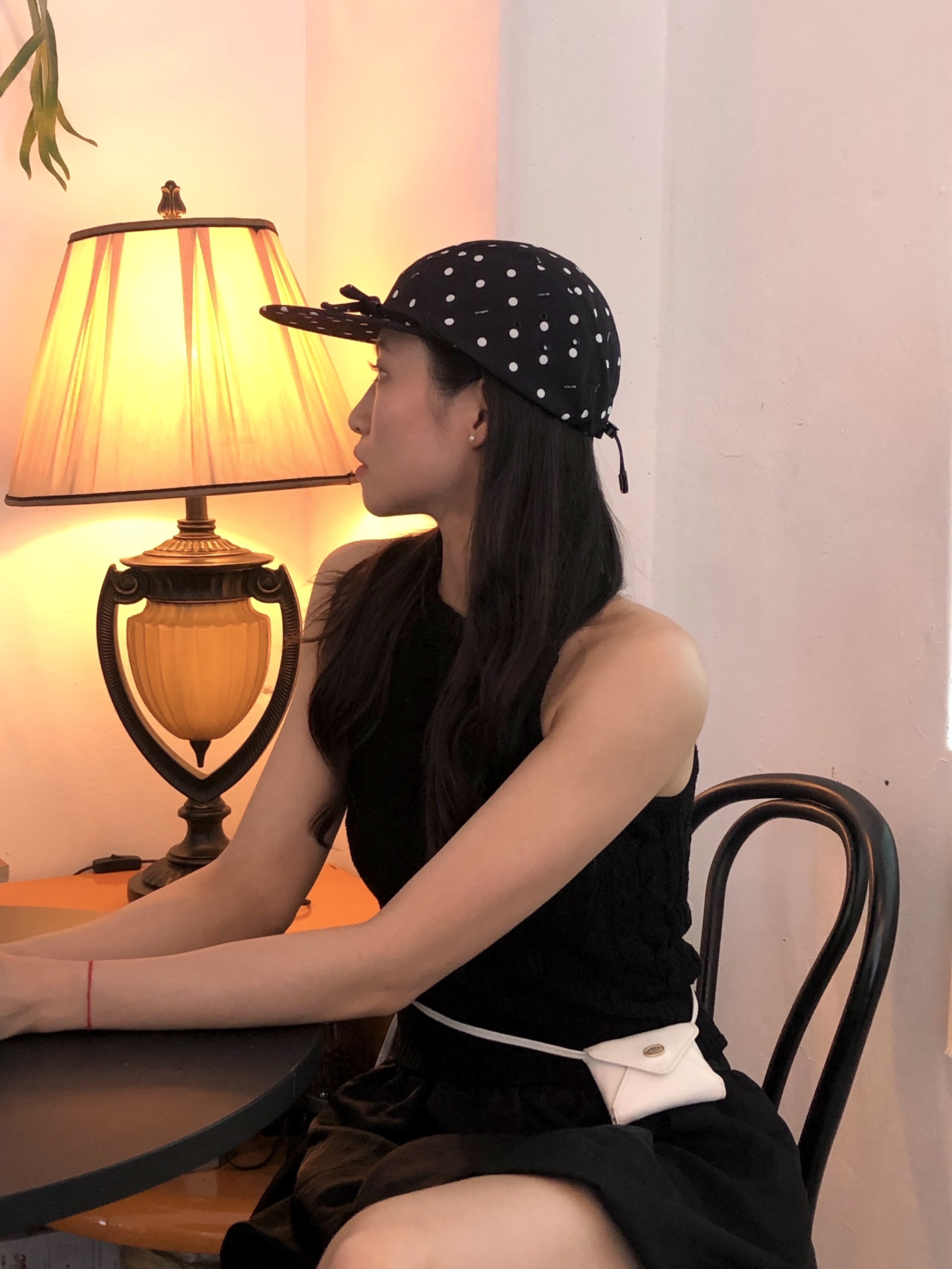 LOTS YOU X YOUCHE Duck Cap Black 착용 스타일 - 2