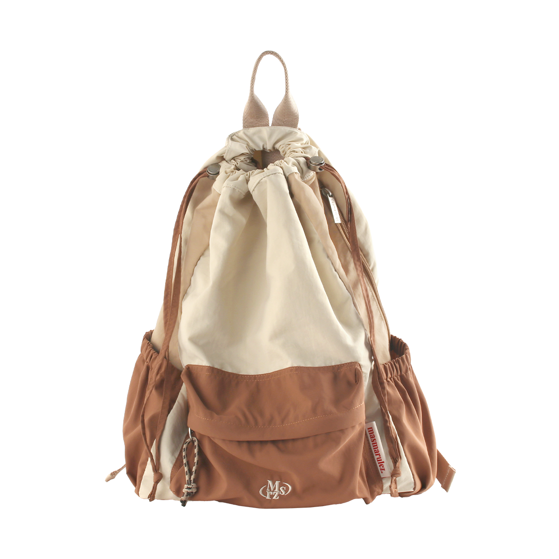 ★masmarulez★ Mixed Easy Draw Backpack_Orange Beige 마스마룰즈 믹스드 이지 드로우 백팩 오렌지 베이지
