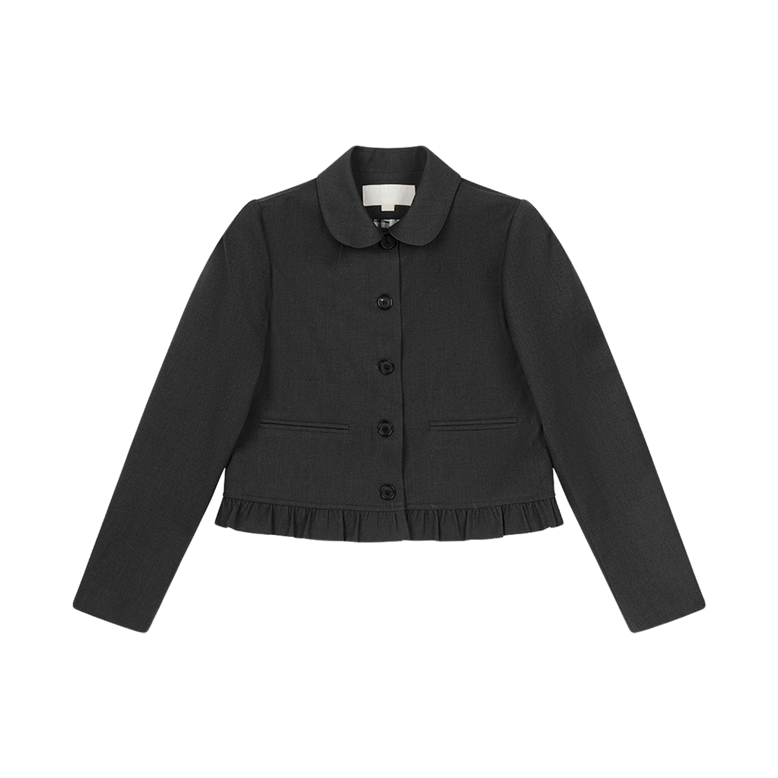 (W) 오헤시오 라운드 프릴 자켓 차콜((W) Ohesio Round Frill Jacket Charcoal) - 1