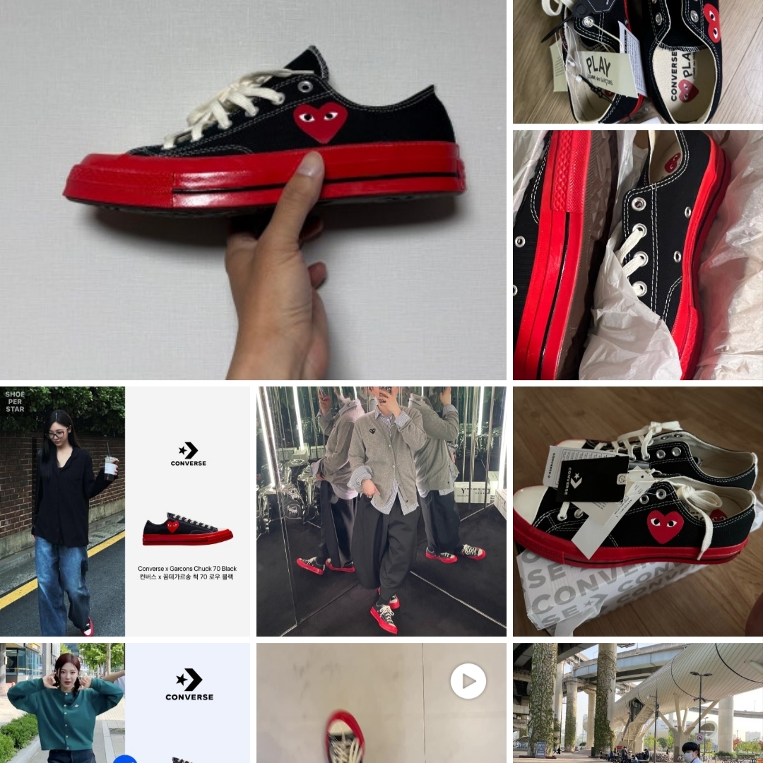 Converse x Play Comme des Garcons Chuck 70 Ox Black 착용 스타일