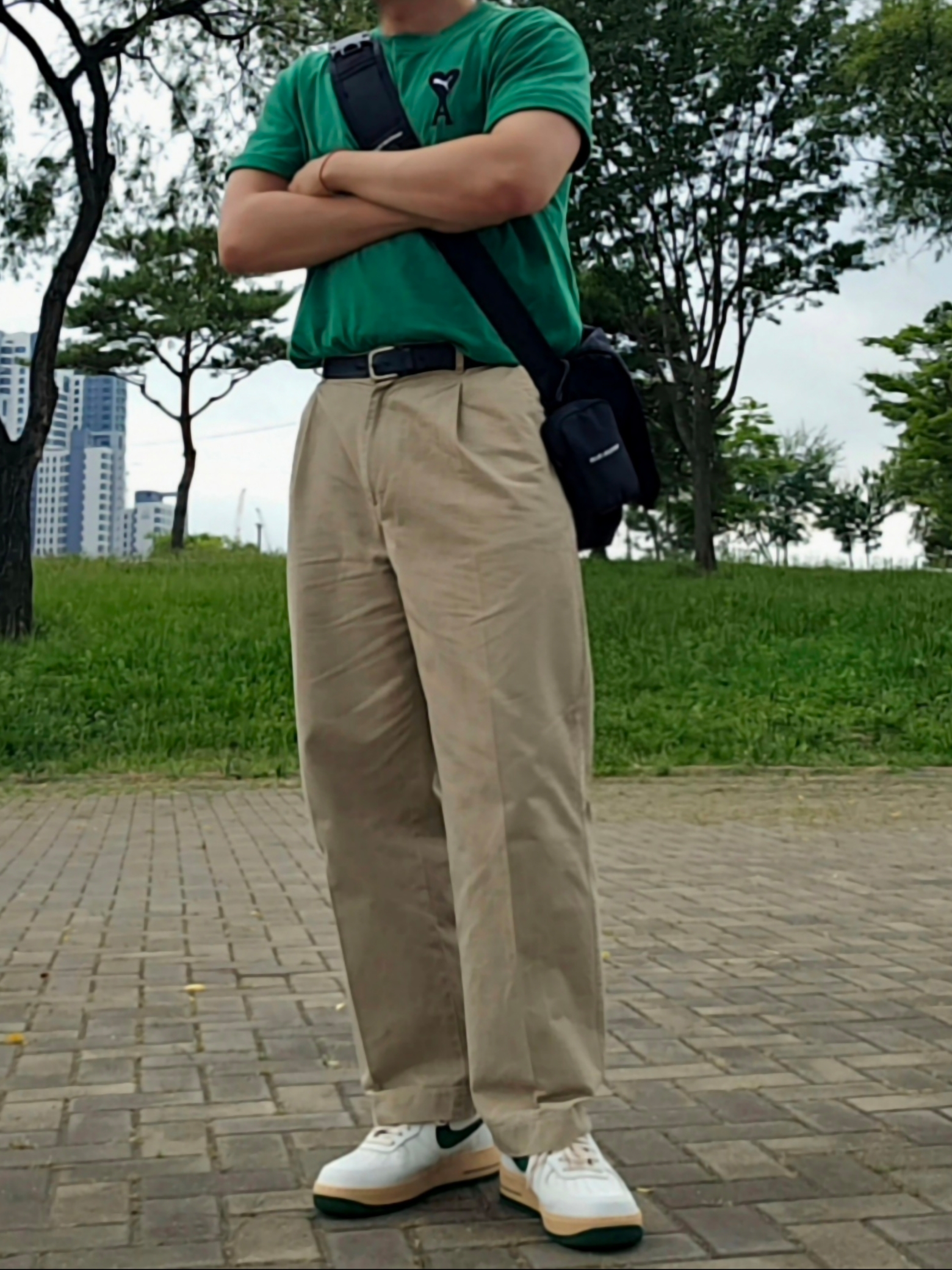 (W) Nike Air Force 1 Low Gorge Green 착용 스타일