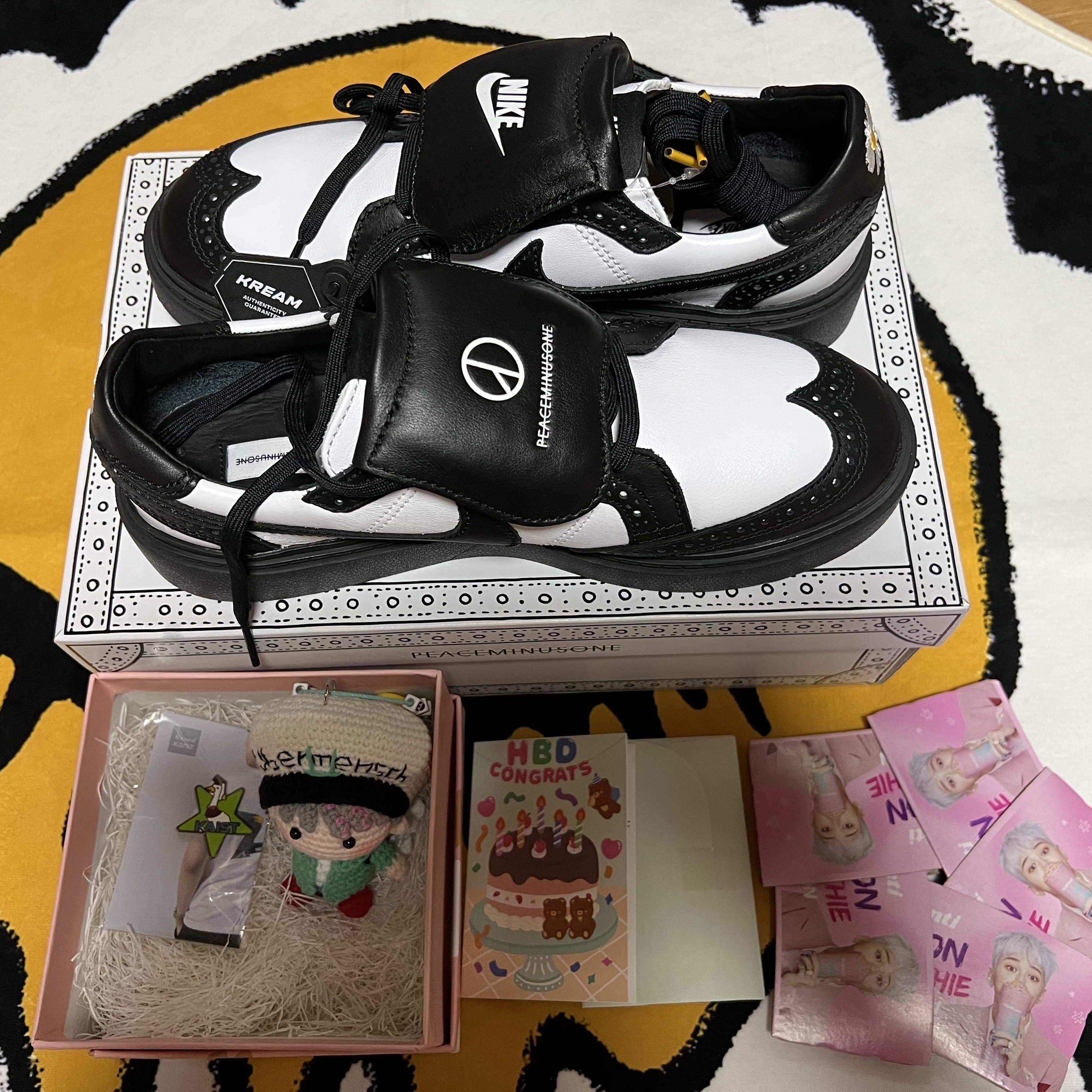 Nike x Peaceminusone Kwondo1 Black and White 착용 스타일