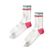 Kapital 60 Ivy Rainbowy Happy Heel Hold Socks White Pink