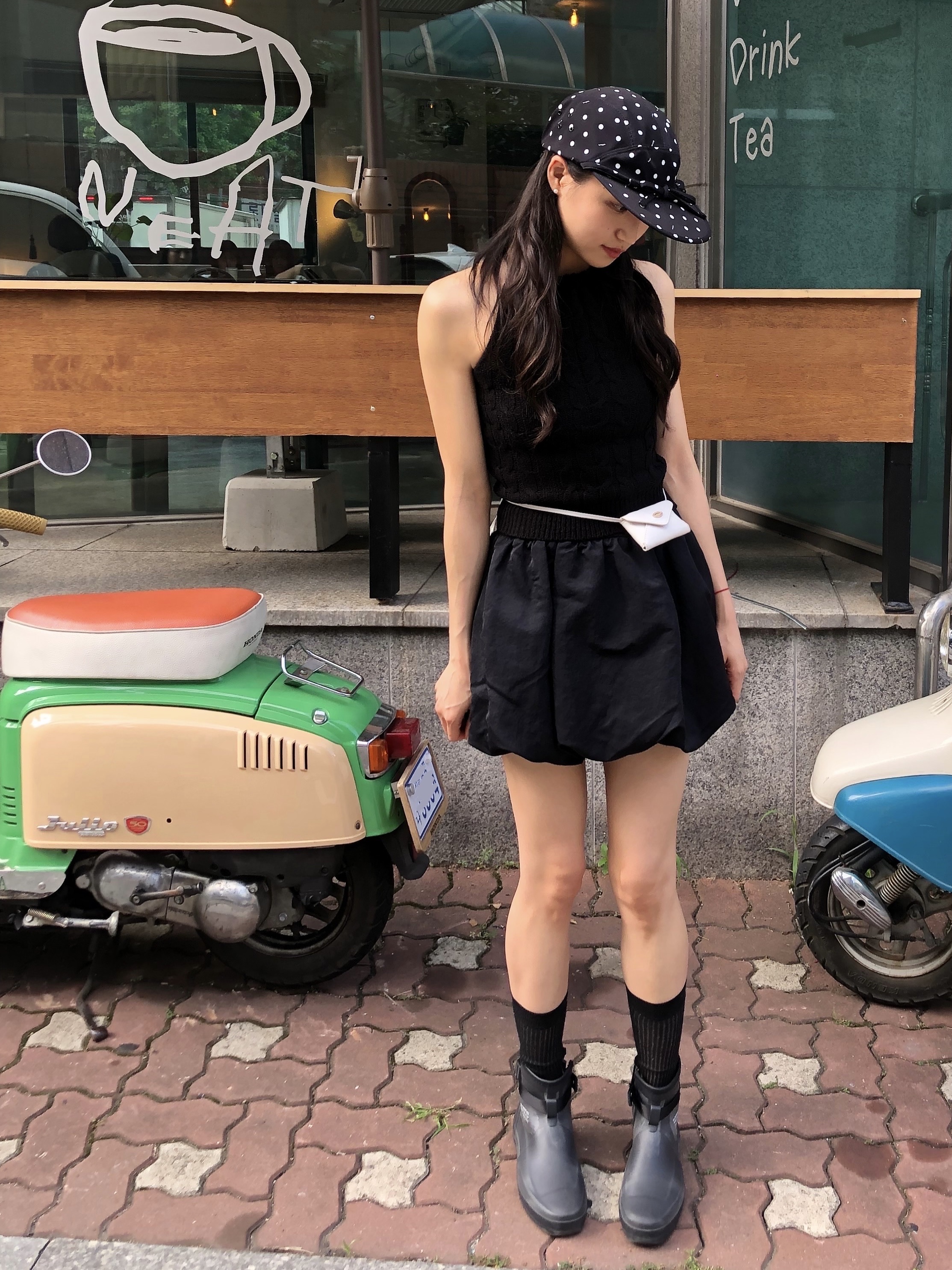 LOTS YOU X YOUCHE Duck Cap Black 착용 스타일 - 1