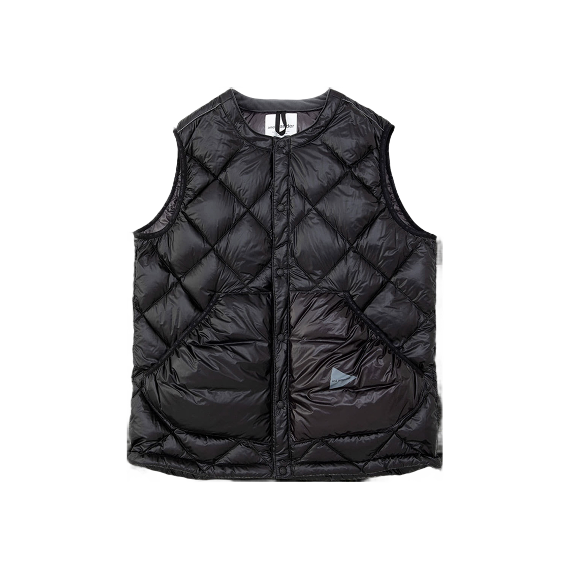 W31D6JD003_BK and wander Diamond Stitch Down Vest - 대표 이미지 #1
