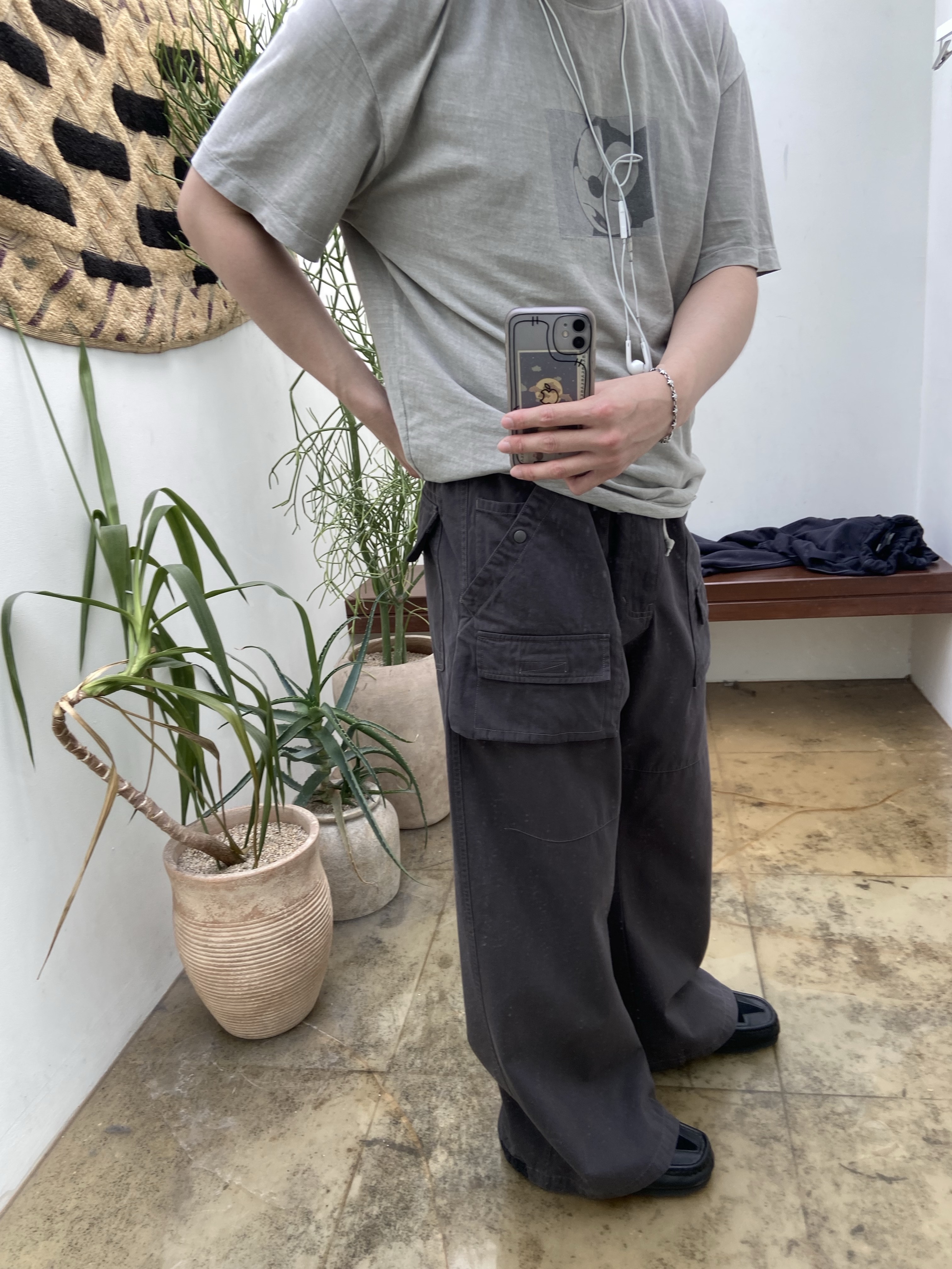 [프리오더] Polyteru 925 Silver Bracelet 002 Hanabi Star Silver, Polyteru Front Cargo Pants 1.2v Charcoal 착용 스타일