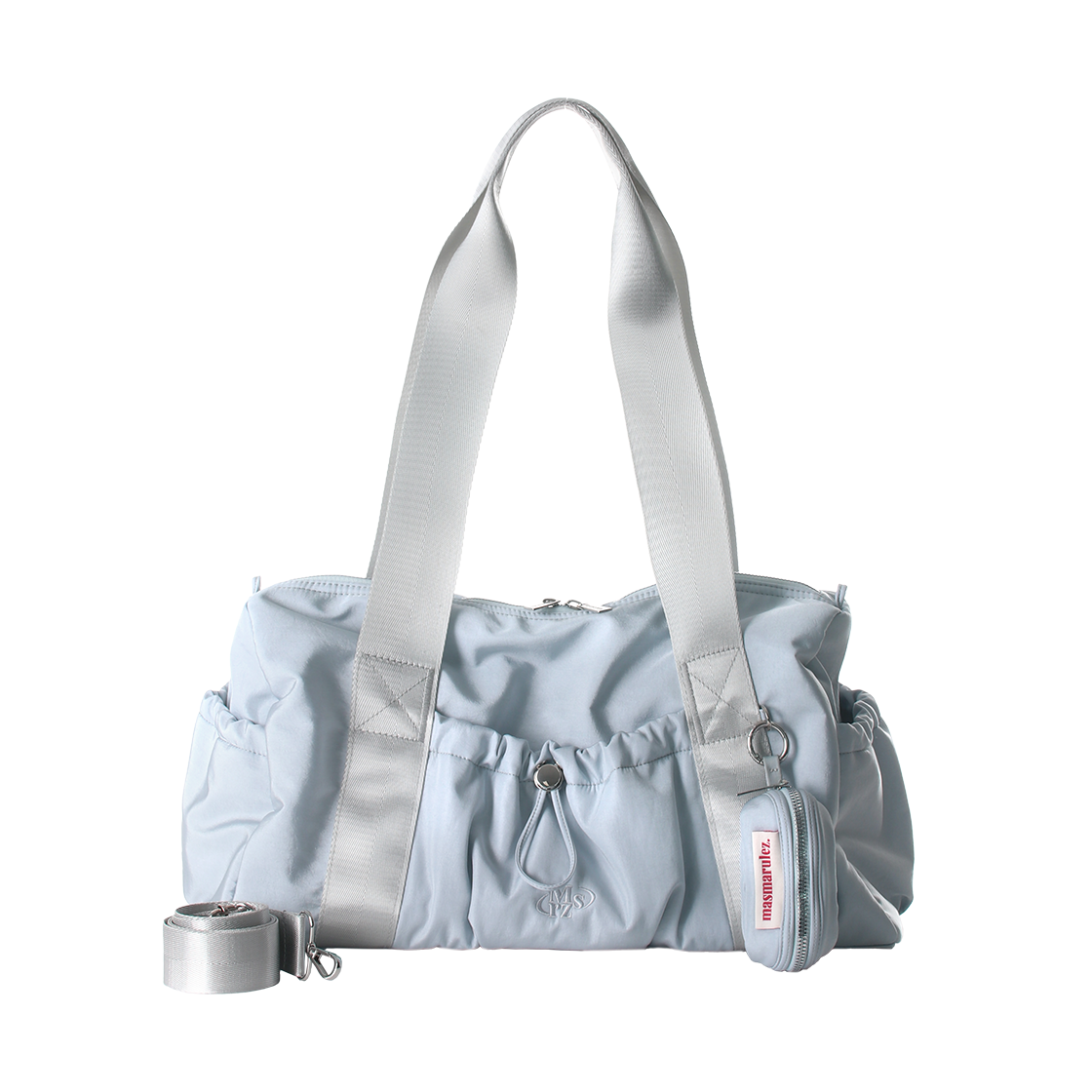 ■masmarulez■ Pouch set glossy shoulder duffel bagMist blue 마스마룰즈 파우치 세트 글로시 숄더 더플 백 미스트 블루