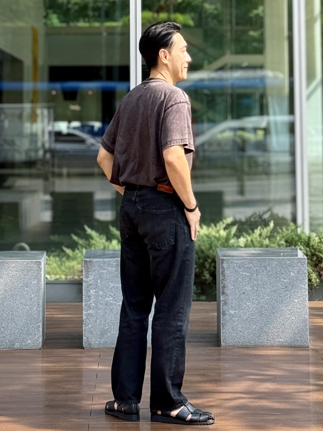 Fullcount 1101BK Straight Denim Black White, Paraboot Pacific Lisse Black 착용 스타일 - 4