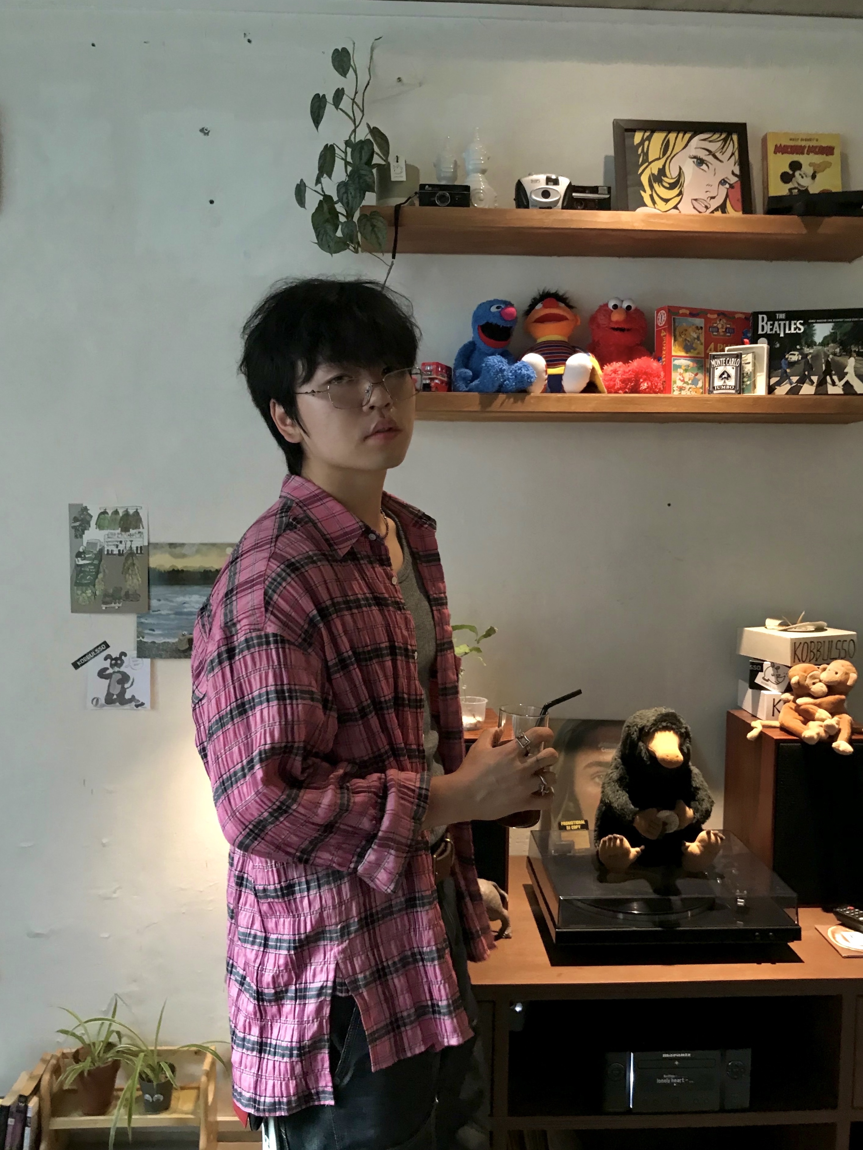Gentle Monster Atomic 02 Silver, GRAILZ x KOIN SEOUL Carpenter Raw Denim Pants Indigo 착용 스타일 - 1
