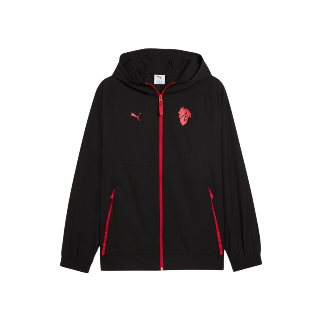 푸마 AC 밀란 테크 우븐 자켓 블랙 올 타임 레드(Puma AC Milan Tech Woven Jacket Black All Time Red)