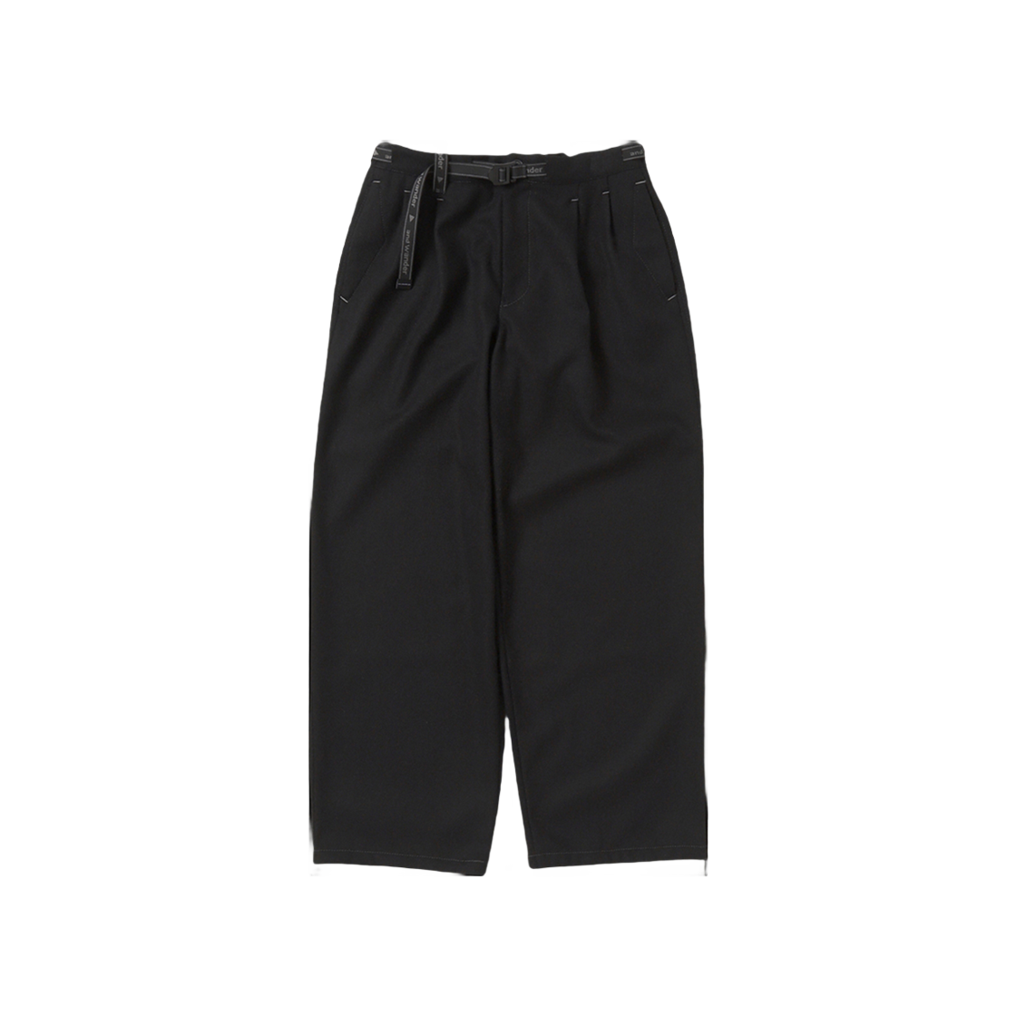 W31D6FP008_BK and wander Rewool Tweed Wide Pants