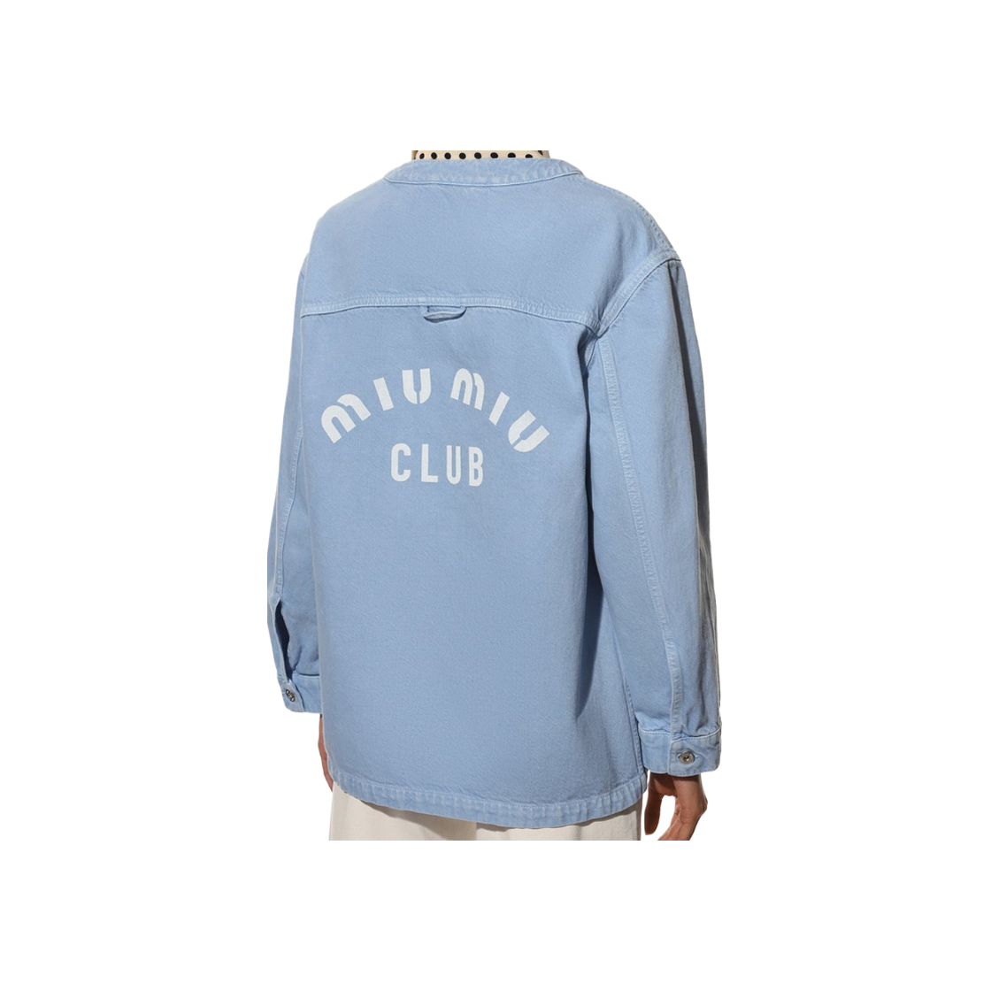 IT4RA9PJIWES Miu Miu 1Z7Y ML682 Back Logo Garment Denim Jacket