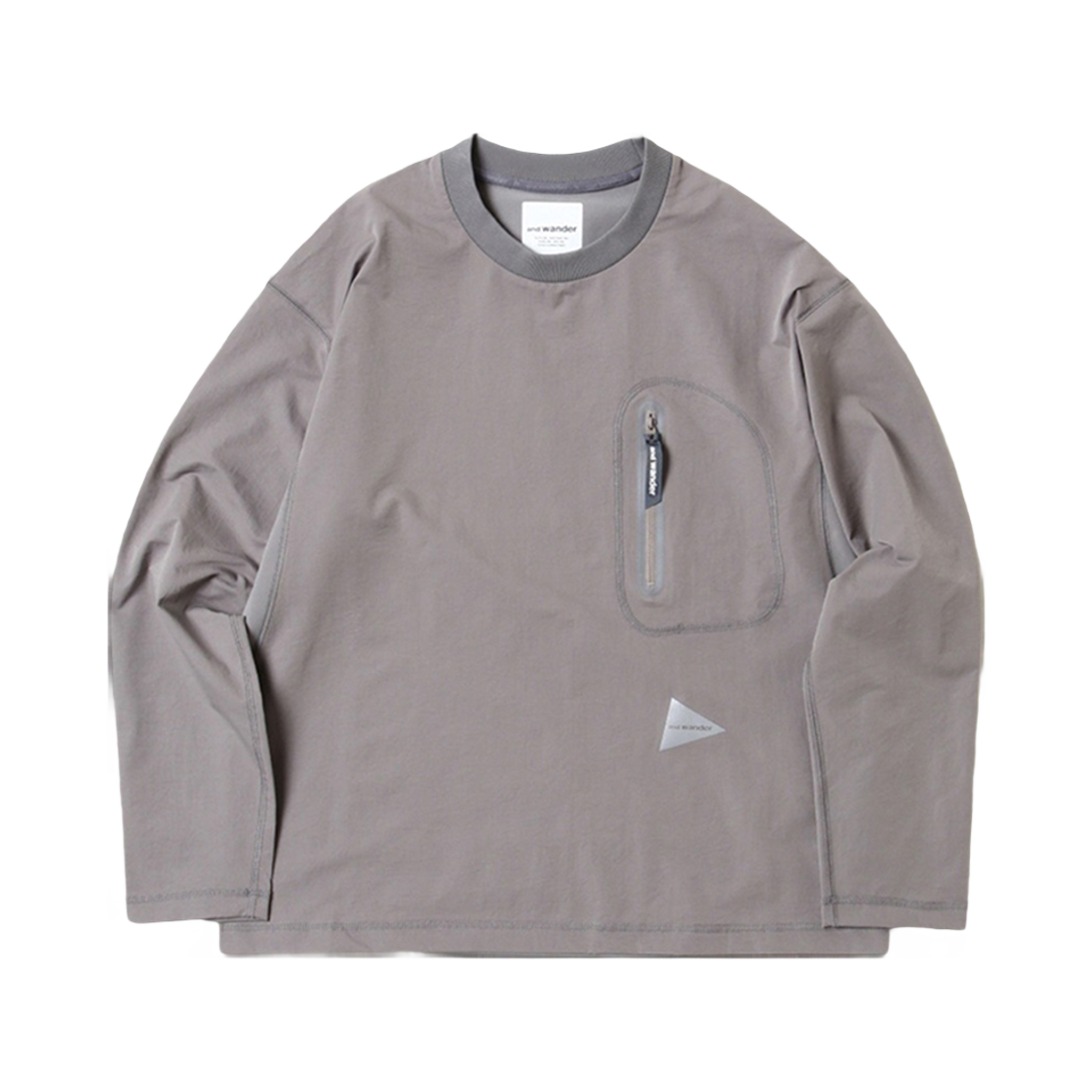 W31D6FM002_GY and wander Hybrid Warm Pocket Ls T
