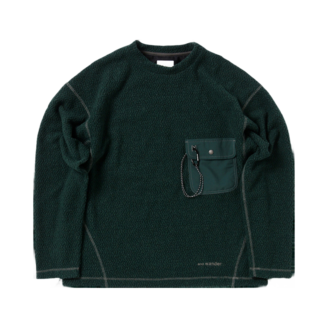 W31D6FM004_GN and wander Re Wool JQ Crew Neck