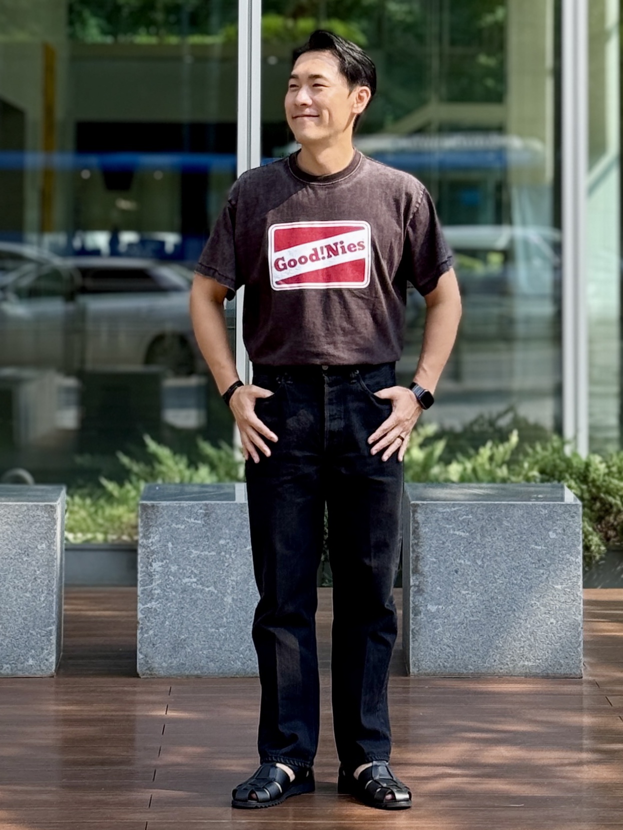 Fullcount 1101BK Straight Denim Black White, Paraboot Pacific Lisse Black 착용 스타일 - 2