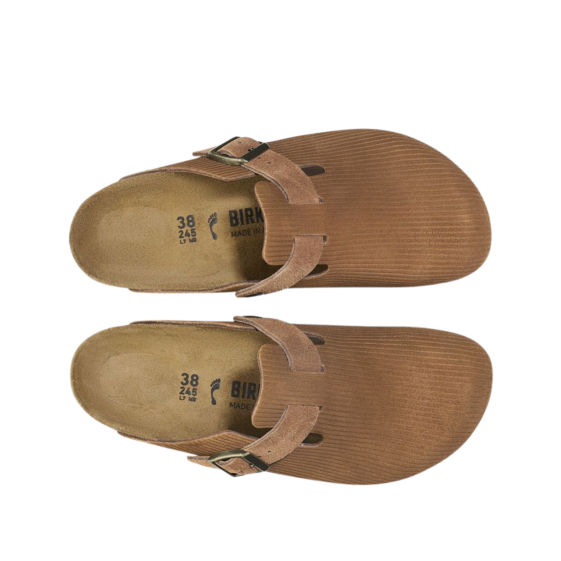 버켄스탁 보스턴 스웨이드 엠보스드 코듀로이 다크 티 - 레귤러(Birkenstock Boston Suede Embossed Corduroy Dark Tea - Regular) - 2