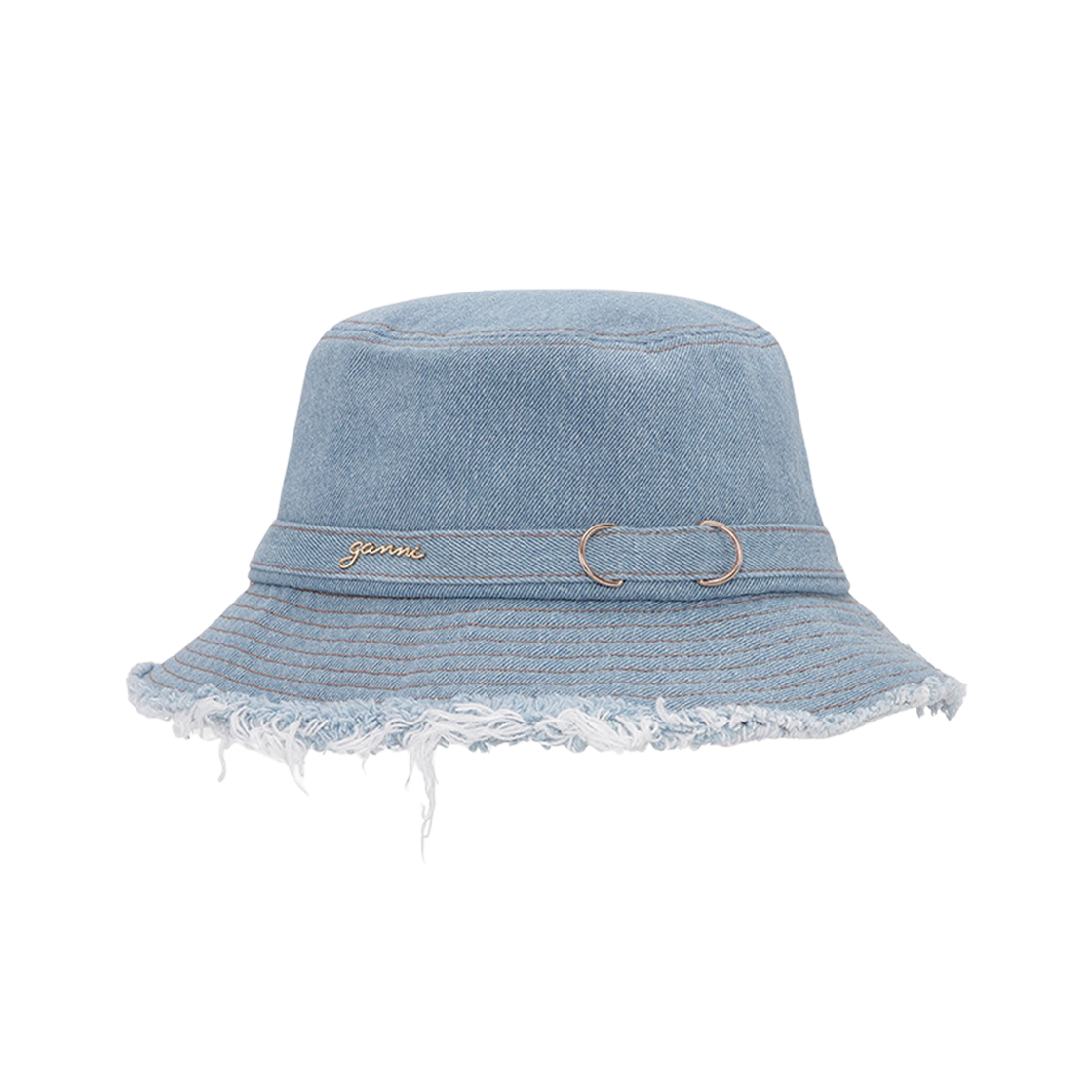 A6559-928 Ganni Denim Bucket Hat Faded Denim