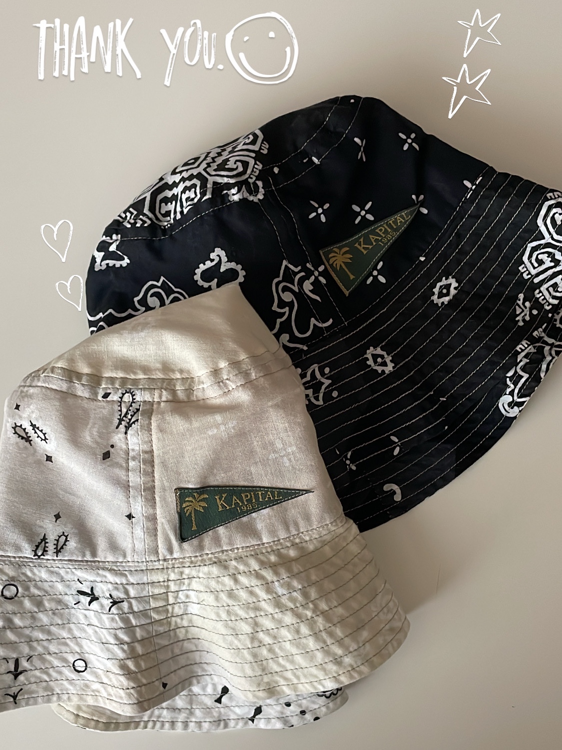 Kapital Bandana Patchwork Long Collar Bucket Hat Black, Kapital Bandana Patchwork Bucket Hat Long Brim White 착용 스타일
