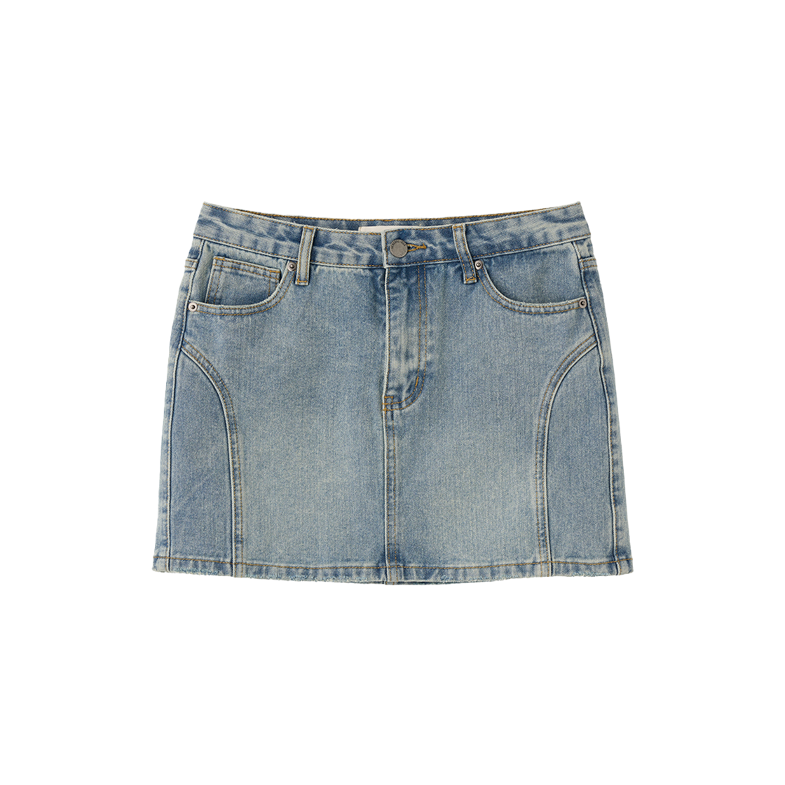 제너럴아이디어 우먼 로우라이즈 워싱 데님 미니스커트 빈티지 블루(General Idea Woman Low Rise Washing Denim Mini Skirt Vintage Blue)
