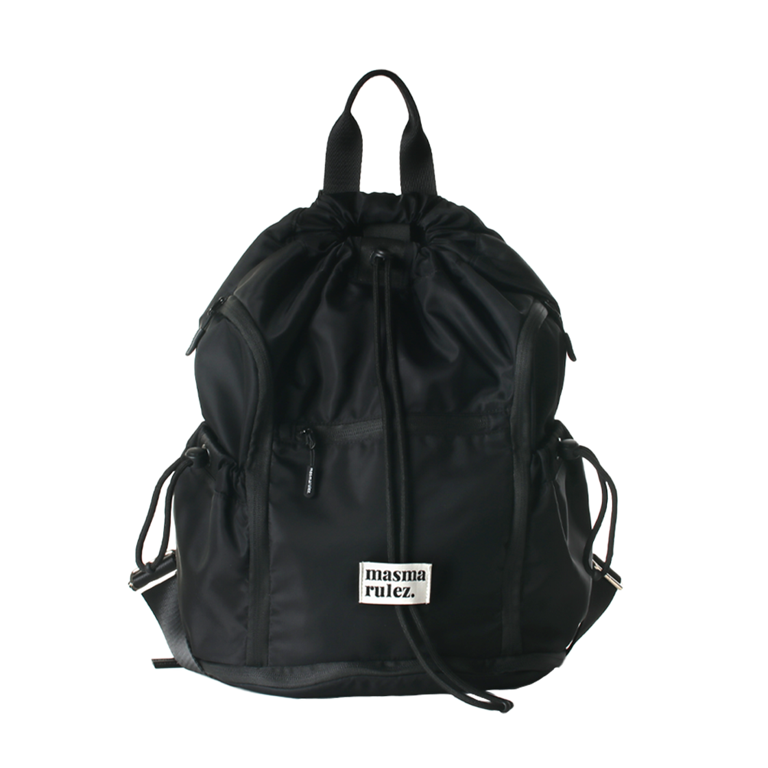 ZPSTB-Black MASMARULEZ Zipper String Backpack Black
