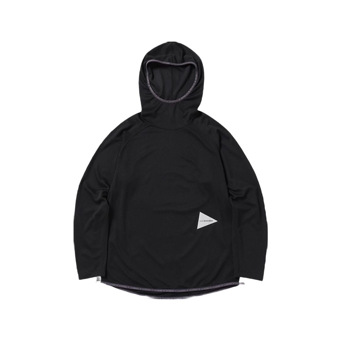 W31D6FH004_BK and wander Dry Jersey Ls Hoodie