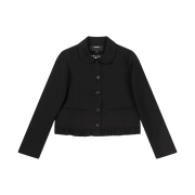 (W) Ohesio Round Frill Jacket Black
