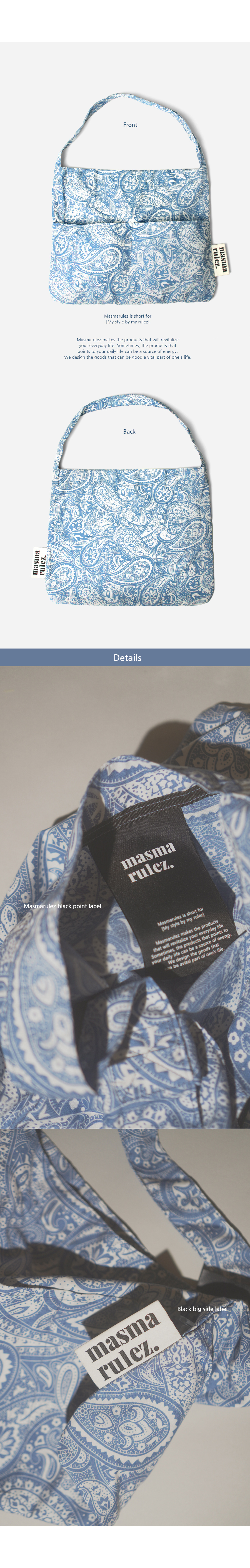 ★masmarulez★ Rabbit eco bagPaisley blue Rabbit eco bag_Paisley blue : Masmarulez [마스마룰즈]