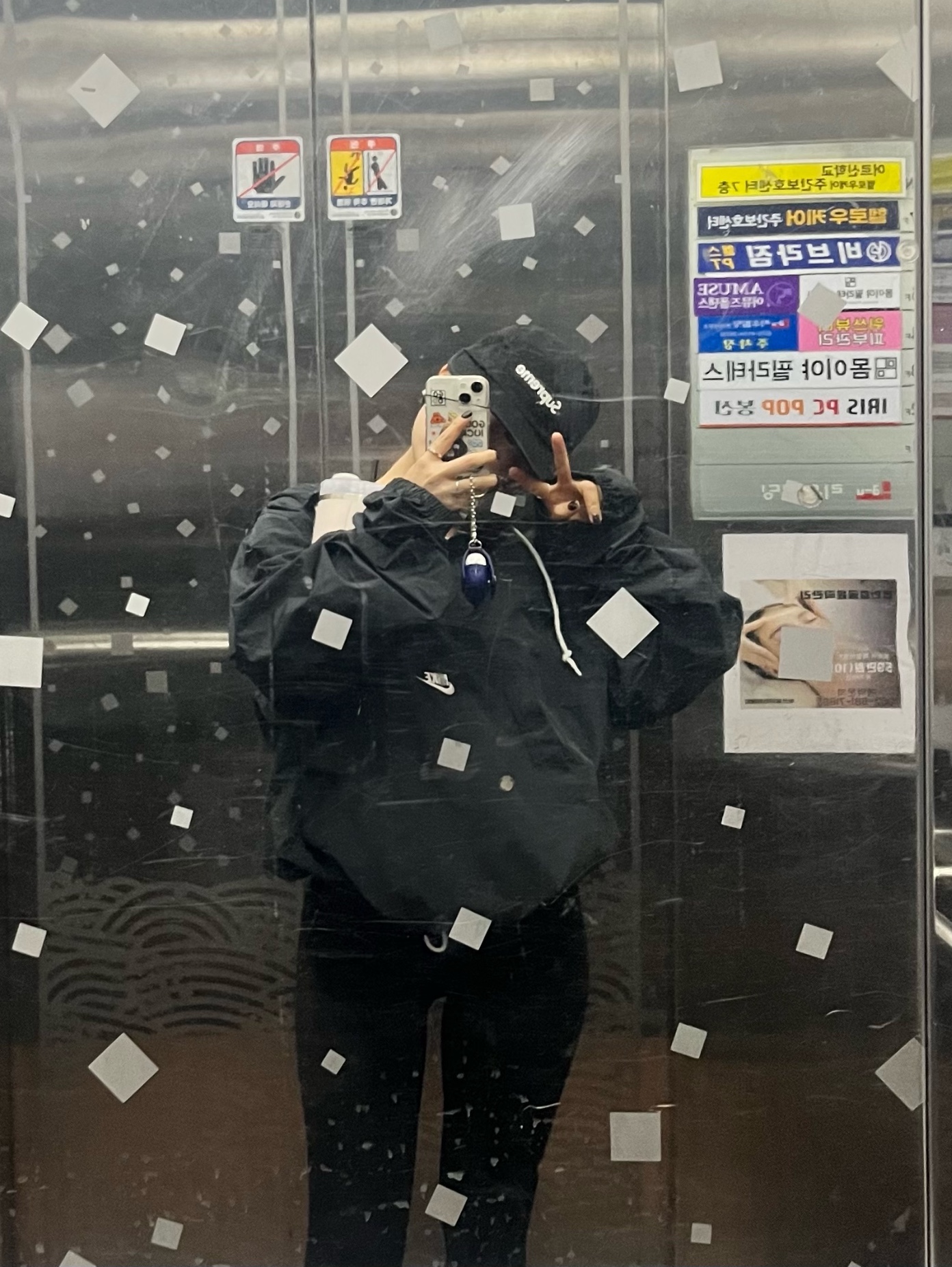 Nike Club Marina Anorak Black - Asia 착용 스타일
