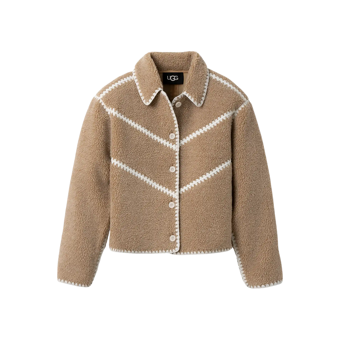 1167382-SDHT (W) UGG Ellison UGGfluff Shell Jacket Sand Heather