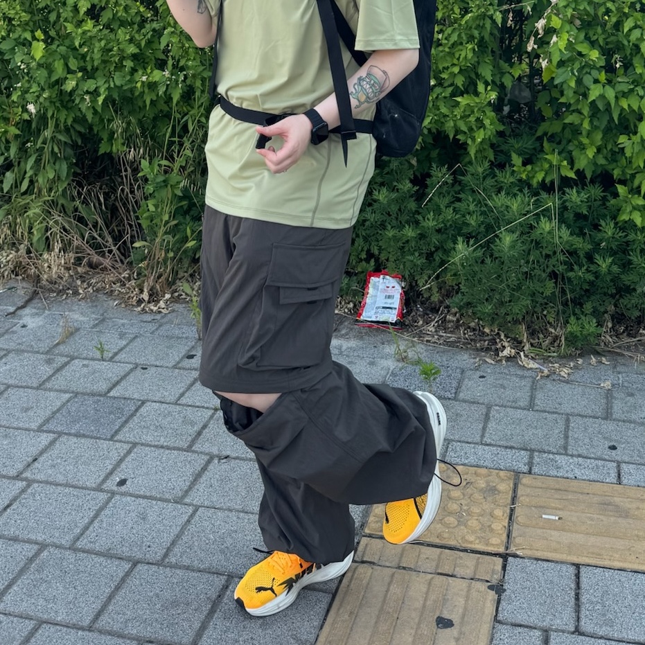 (W) Puma Deviate Nitro 3 Fade Sun Stream Sunset Glow 착용 스타일 - 1