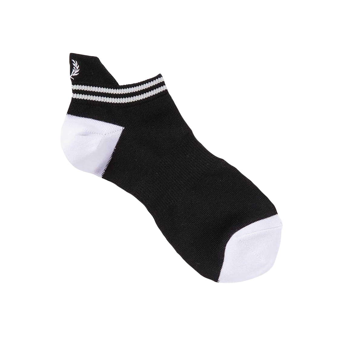 프레드페리 JP 팁 립 앵클 삭스 블랙 화이트(Fred Perry JP Tipped Rib Ankle Socks Black White)