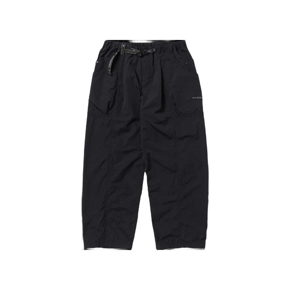 W31D6PT004_BK and wander Crinkled Nylon Pants