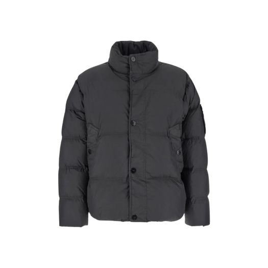 K2S154100010-S0A23-V0062 Stone Island 4100010 Crinkle Reps NY Recycled Nylon Down Jacket with Wind Resistant Lead Grey - 25FW