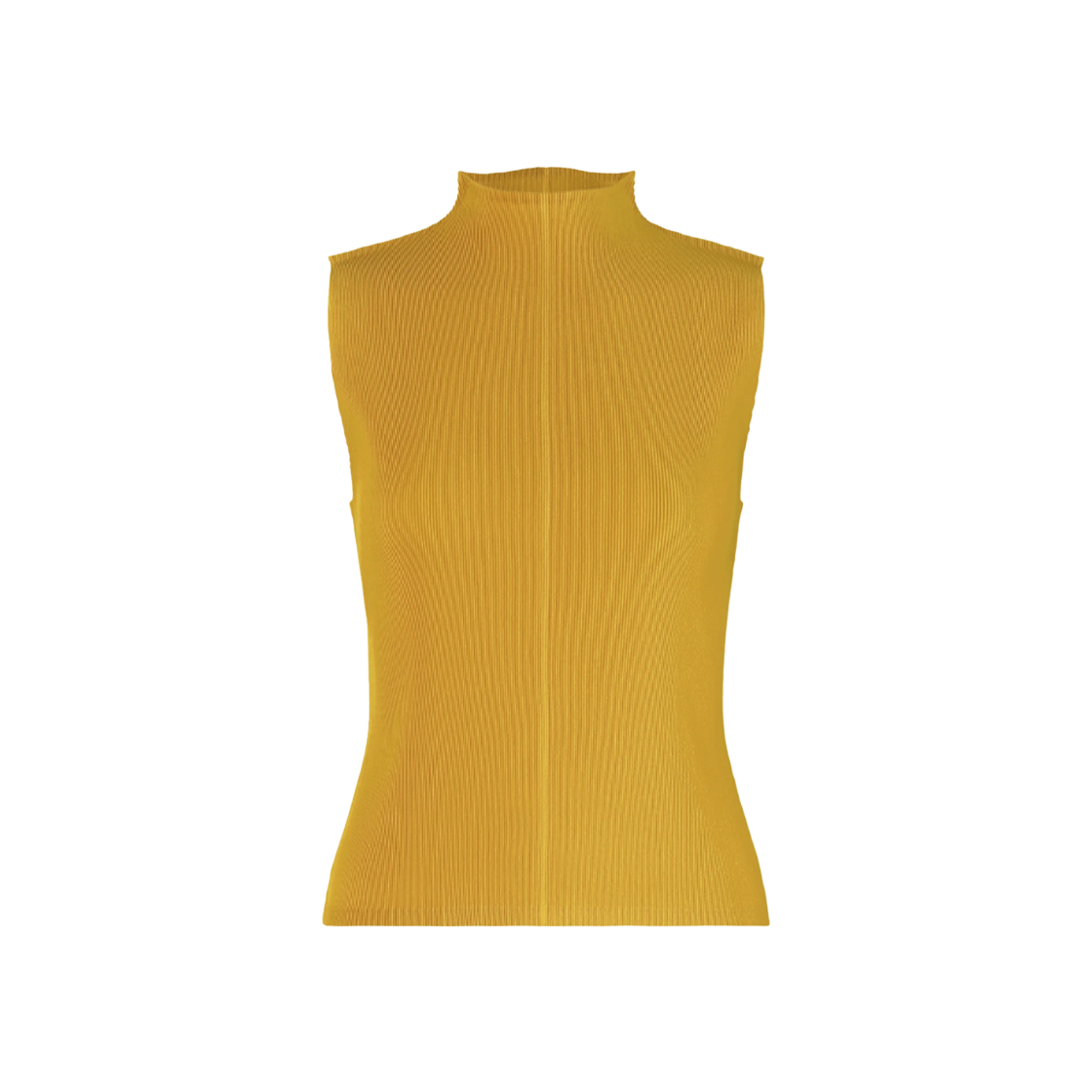 (W) 플리츠 플리즈 이세이 미야케 미스트 줄라이 하이넥 슬리브리스 탑 옐로우((W) Pleats Please Issey Miyake Mist July High-Neck Sleeveless Top Yellow) - 1
