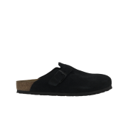 Birkenstock Boston Soft Footbed Suede Leather Black - Regular