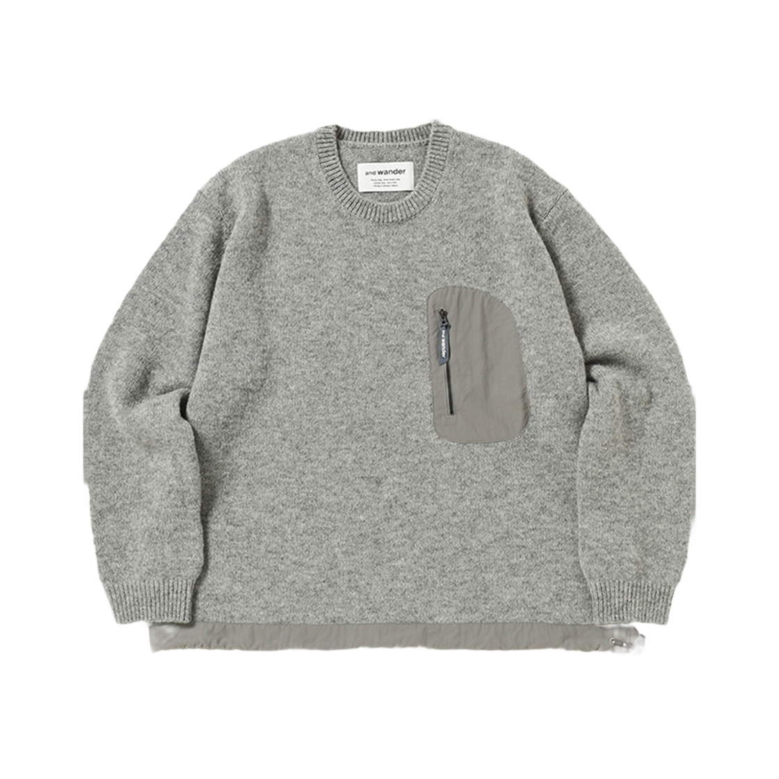 W31D6SW004_GY and wander Shetland Wool Sweater