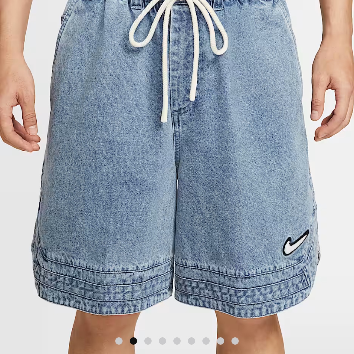 Nike 10 Inch Denim Basketball Shorts Blue Grey Pale Ivory 착용 스타일 - 2