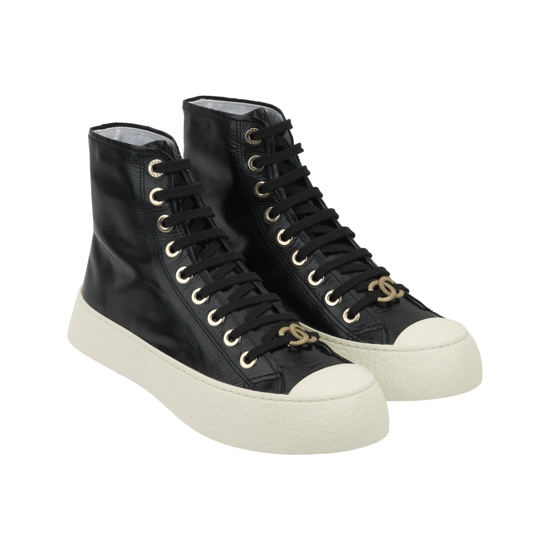 (W) 샤넬 스니커즈 카프스킨 & 블랙((W) Chanel Sneakers Calfskin & Black) - 4