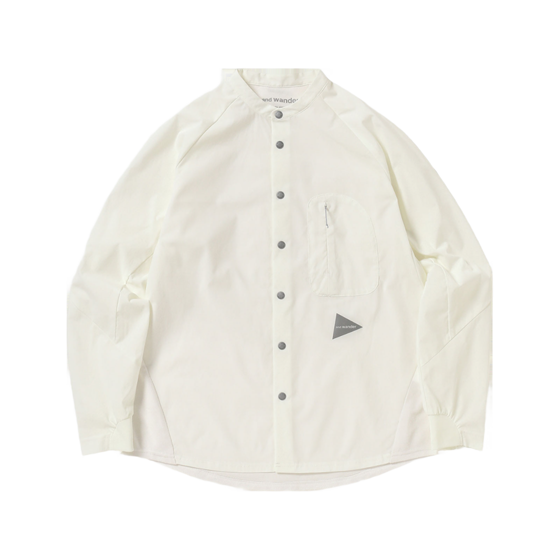 W31D6TF002_WH and wander Fleece Base Band Collar Shirt
