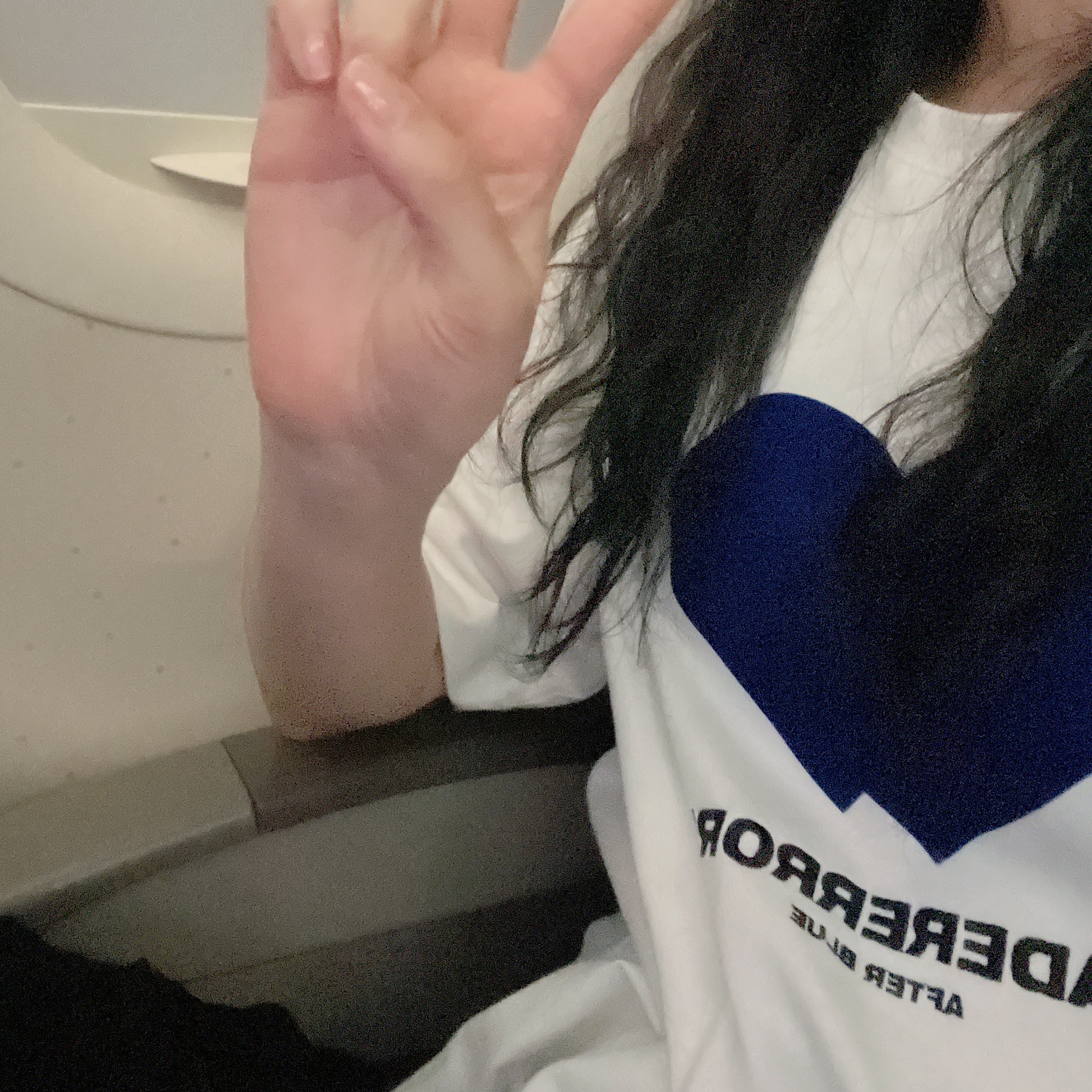 Ader Error Twin Heart Logo T-Shirt White 착용 스타일