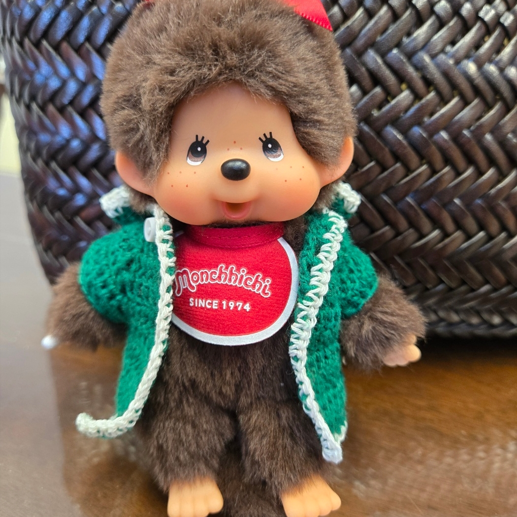 Monchhichi SS Girl Key Chain Brown 착용 스타일