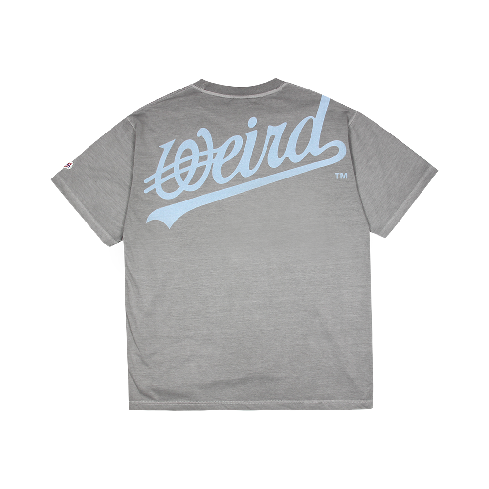 위얼드월드 오버 프린트 피그먼트 티셔츠 라이트그레이(Weird World Over Print Pigment T-shirt Light Grey)