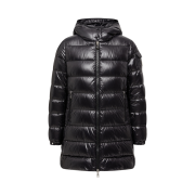 (W) Moncler Courcelles Hooded Mid Length Down Jacket Black - 25FW