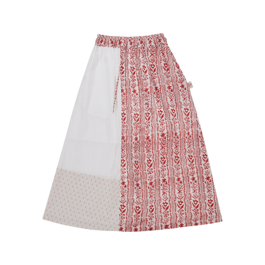 G72302_RD.WH (W) GORT Patchwork Skirt Red White