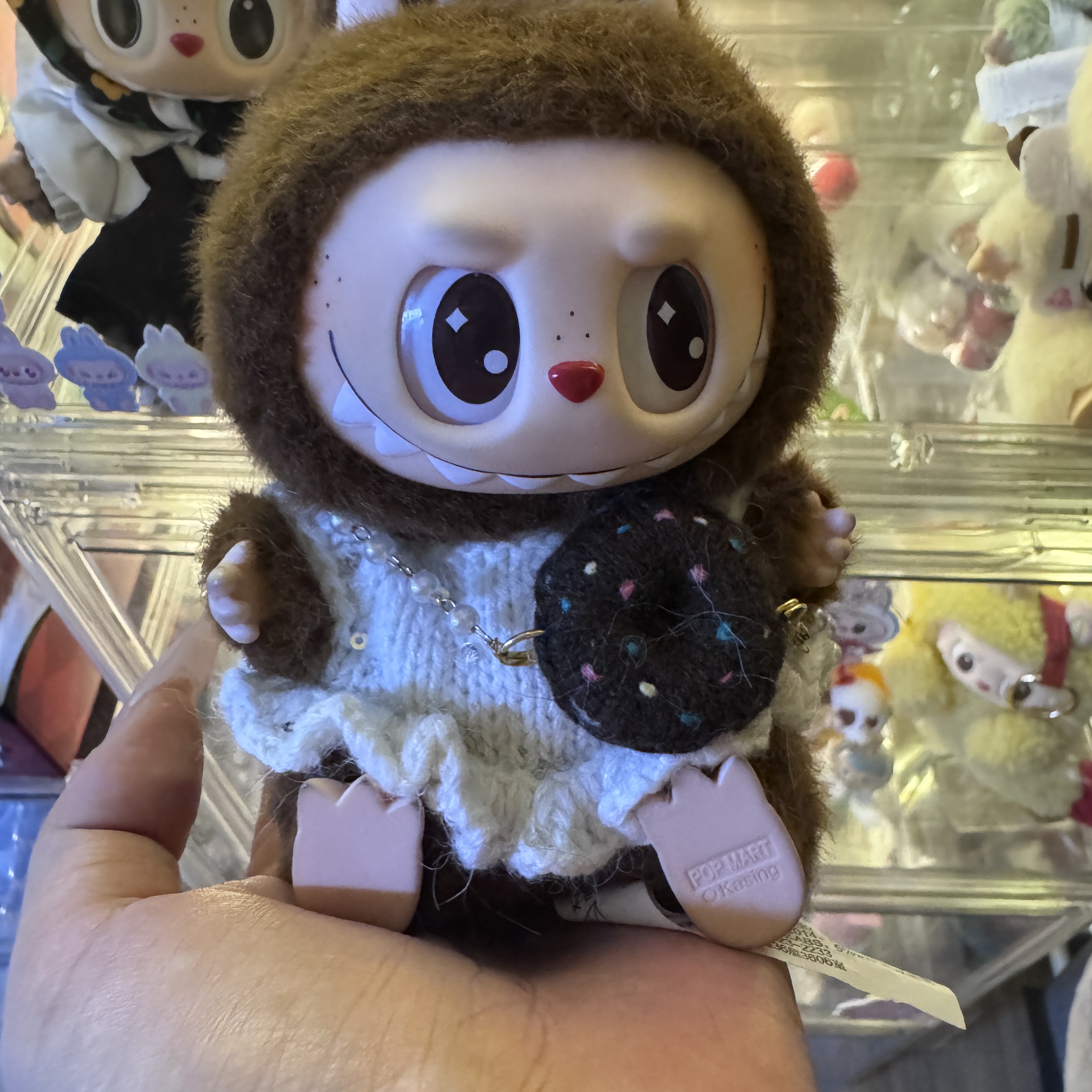 Pop Mart Labubu Let's Play Together Doll Series Duoduo Keyring (Opened Case) 착용 스타일